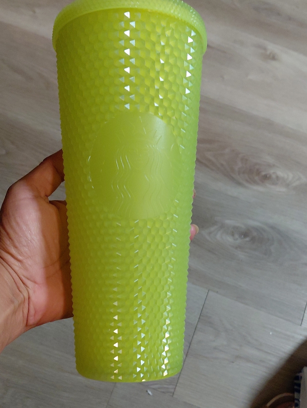 Starbucks Neon Lime Green Textured Studded Tumbler